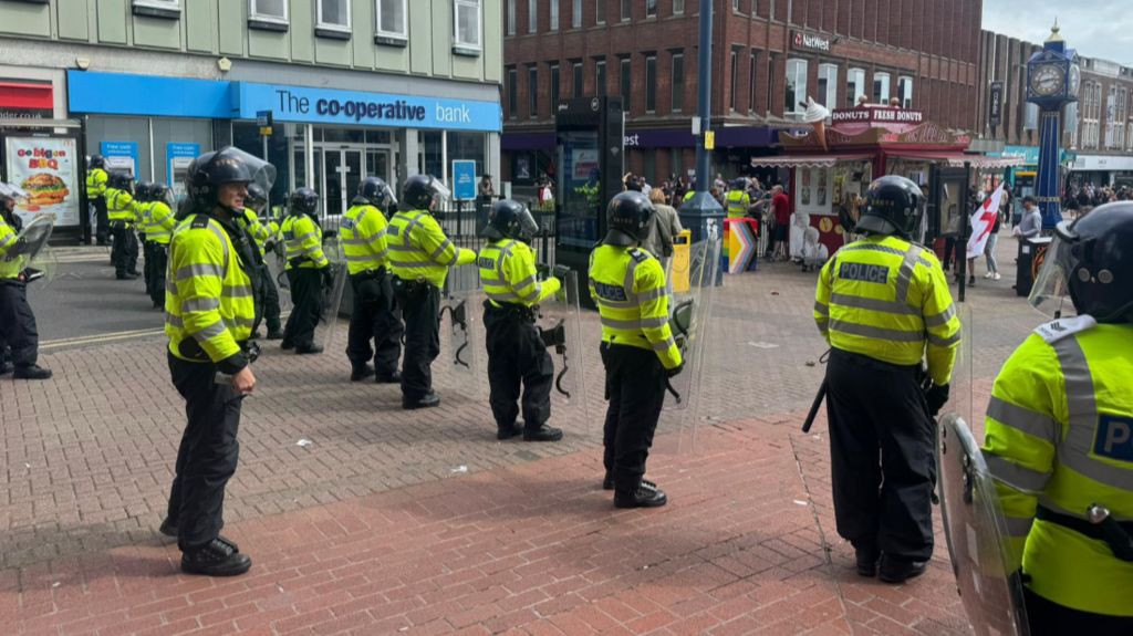 Police in riot gear