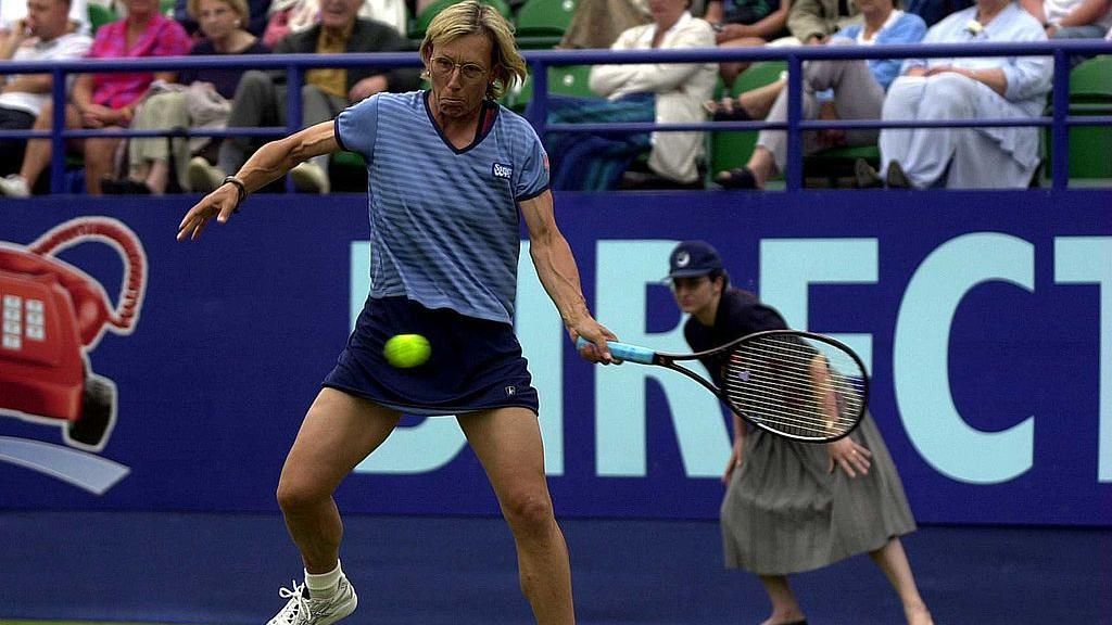 Martina Navratilova playing tennis