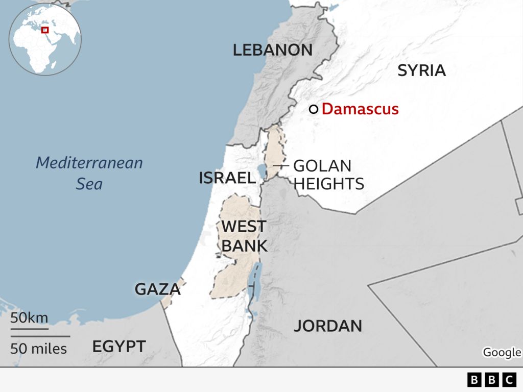 Map of the Golan Heights