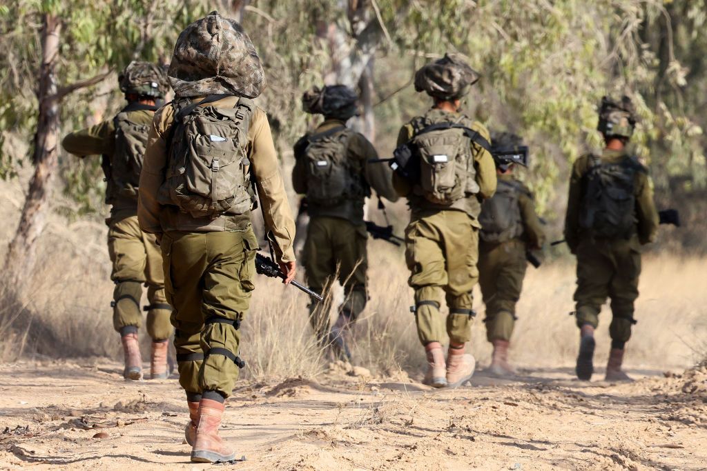 A file image of Israeli soldiers along Israel's southern border with the Gaza Strip