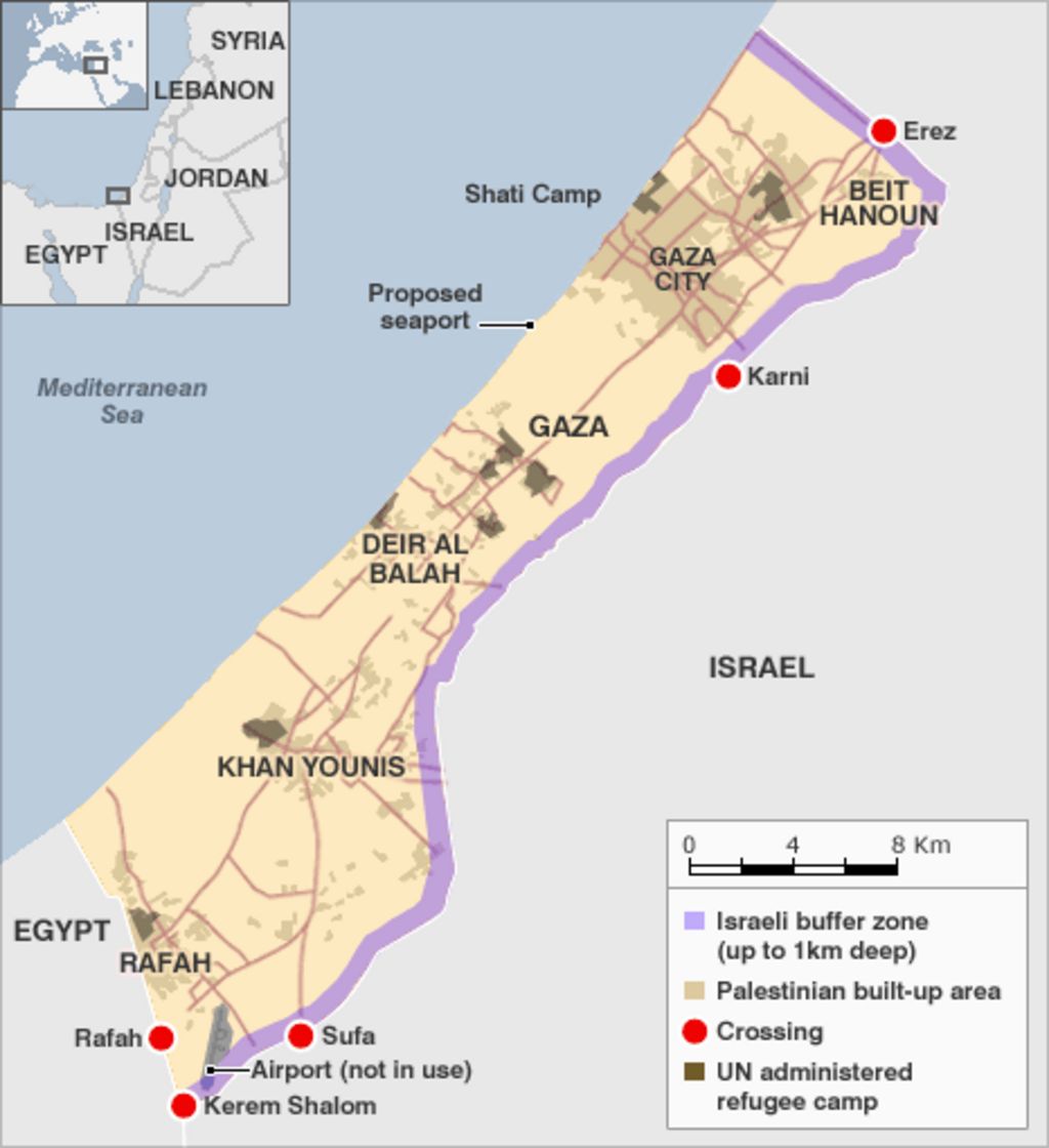 Guide Gaza Under Blockade BBC News    48102487 Gaza Strip3 Map466 