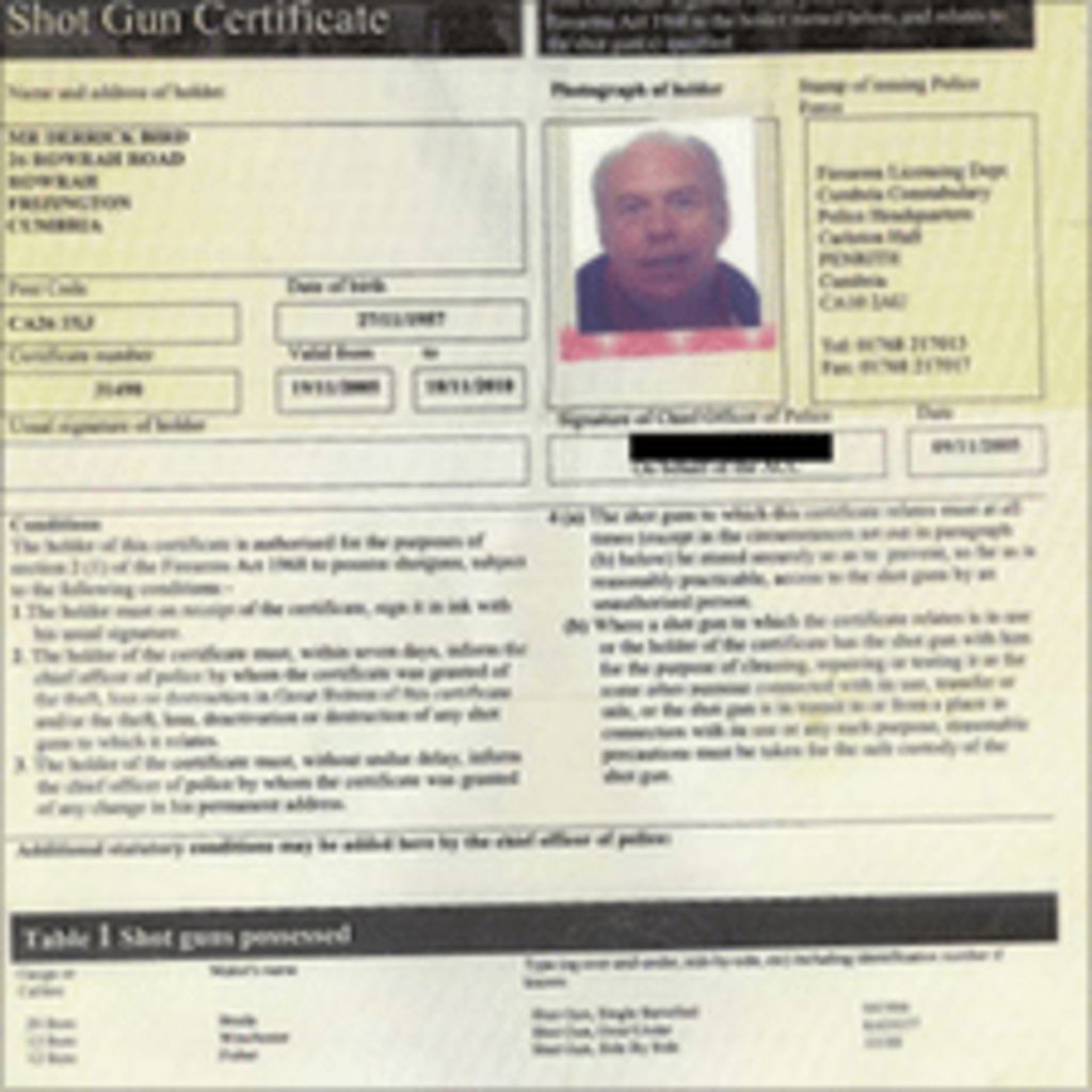 Cumbria gunman correctly issued with weapon licences BBC News