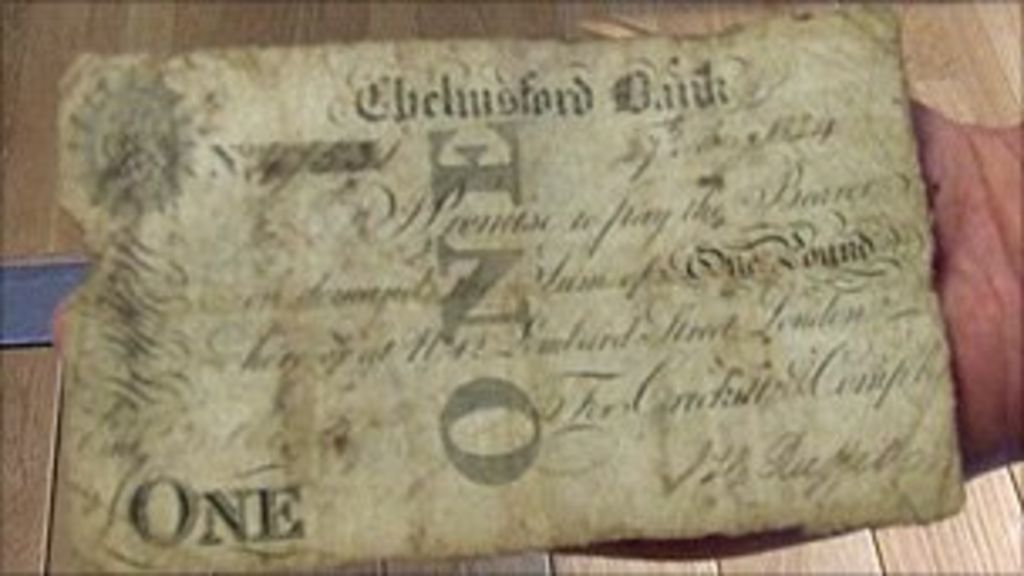 Chelmsford Museum displays old £1 bank note - BBC News