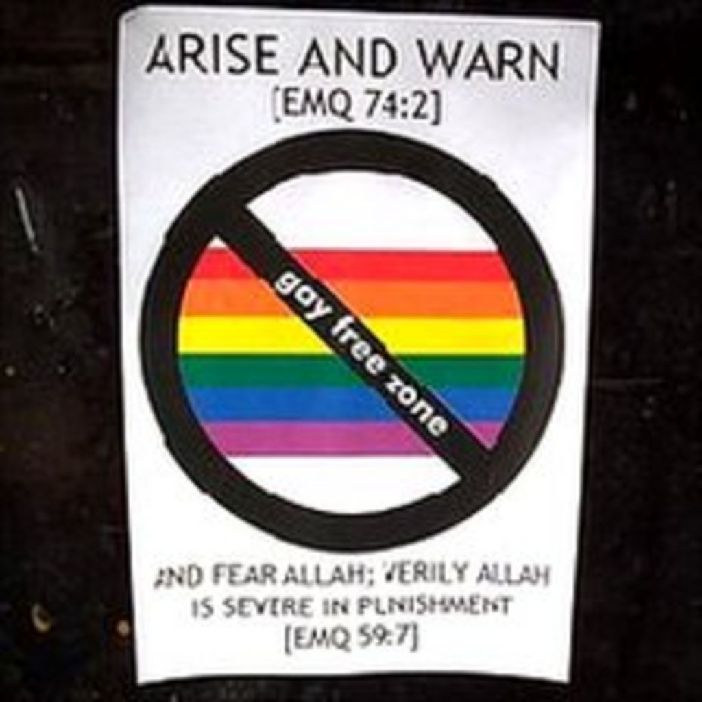 Residents Tackle East End Gay Free Zone Stickers Bbc News
