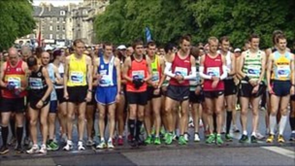 Runners take part in Edinburgh Marathon Festival BBC News