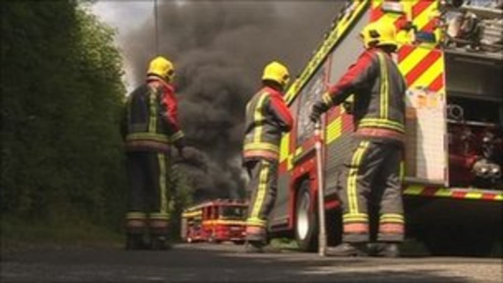 Crews fight diesel tank explosion - BBC News