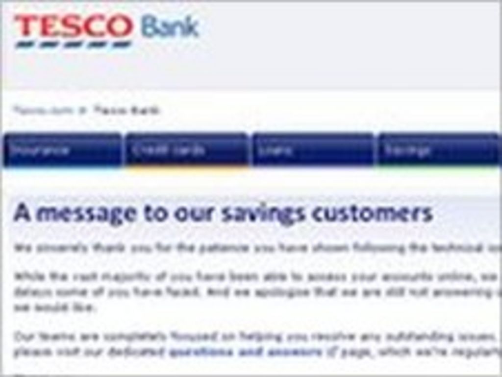 Tesco Bank boss apologises for online account faults - BBC News