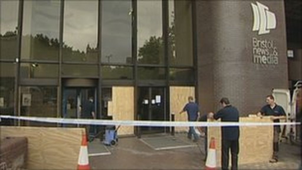 Windows broken at Bristol Evening Post's headquarters BBC News