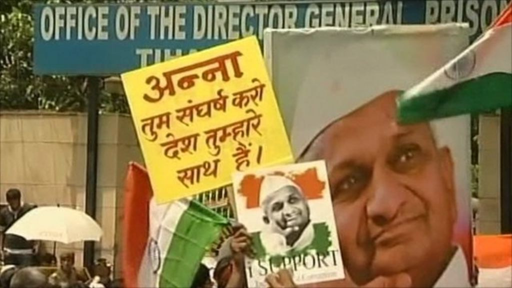 India Corruption Anna Hazare Accepts Release Offer Bbc News 