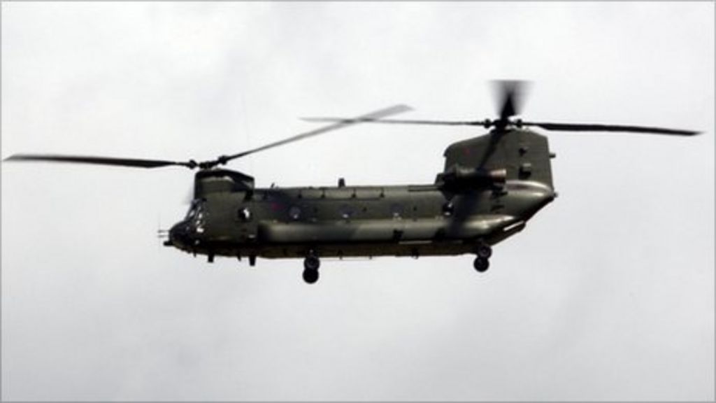 Chinook low flying ahead of Exercise Joint Warrior - BBC News