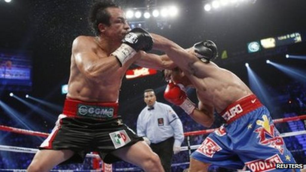 Boxer Juan Manuel Marquez's 'political' shorts stir row in Mexico - BBC ...