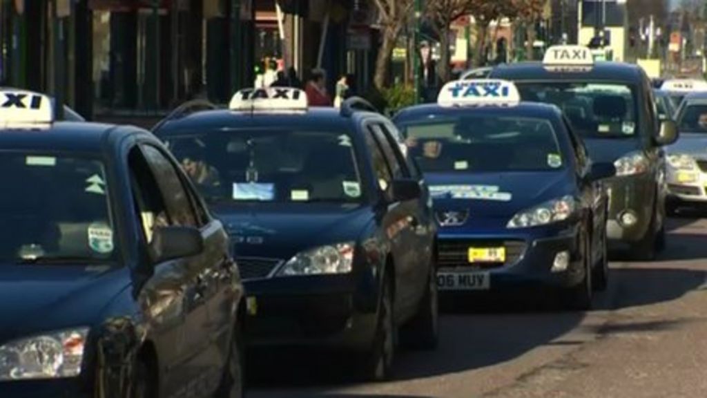 Prestatyn taxis in goslow protest over rank places BBC News