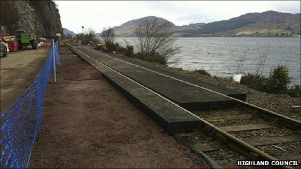 First batch of rubber HoldFast on rails at Stromeferry. Pic: Highland Council