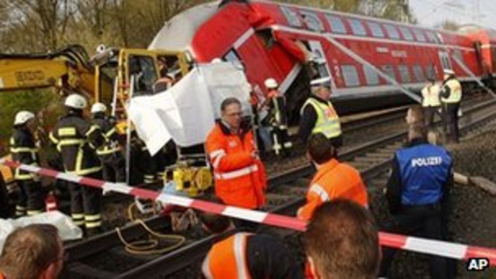 The crashed train near Offenbach, Germany (13 April 2012)