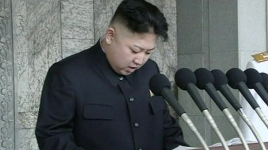 North Koreas Kim Jong Un In First Major Public Speech Bbc News 