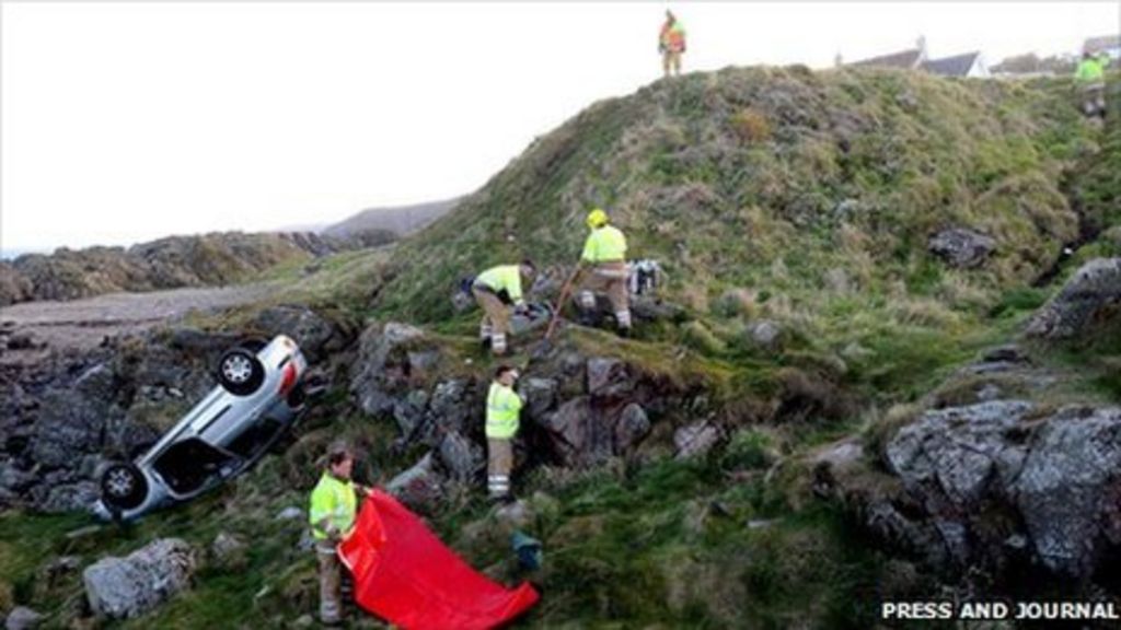 Driver, 56, survives rocky embankment crash at Cove near Aberdeen BBC