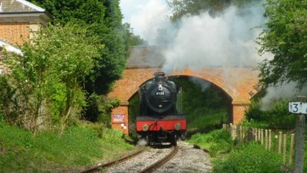 Steam engine running through Blake End on the Epping to Ongar railway