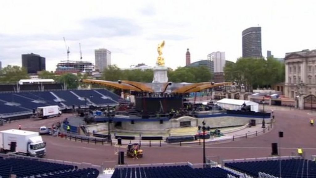 Final preparations under way for the Queen's Jubilee concert BBC News
