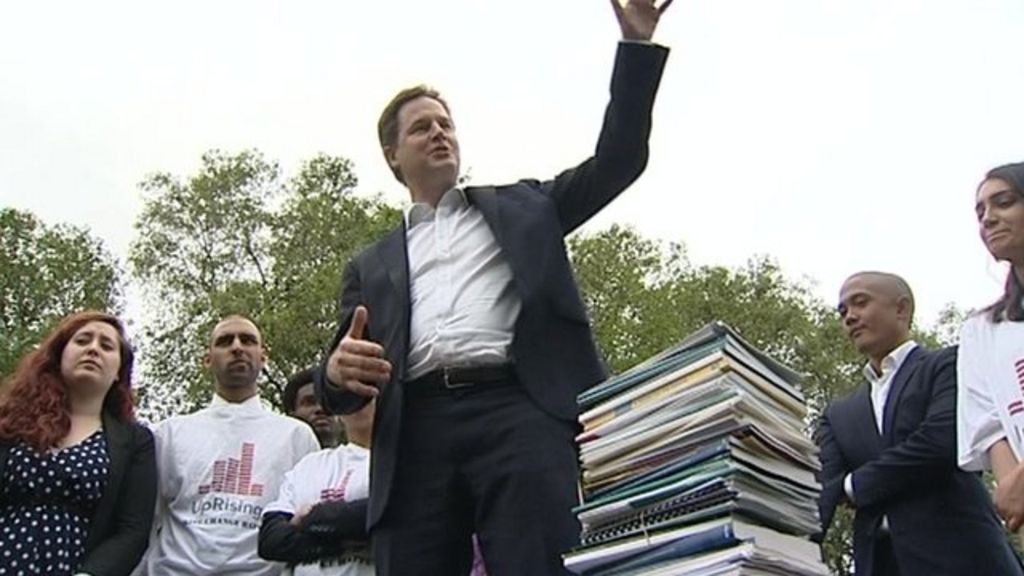 Deputy PM Nick Clegg Delivers Lords soapbox Speech BBC News