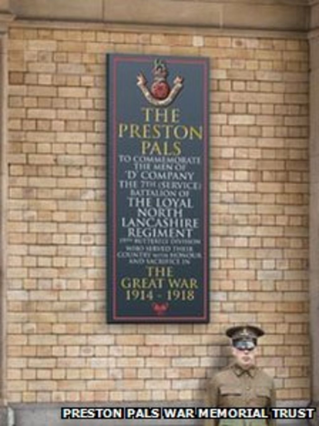 Plaque - photograph by Preston Pals War memorial Trust