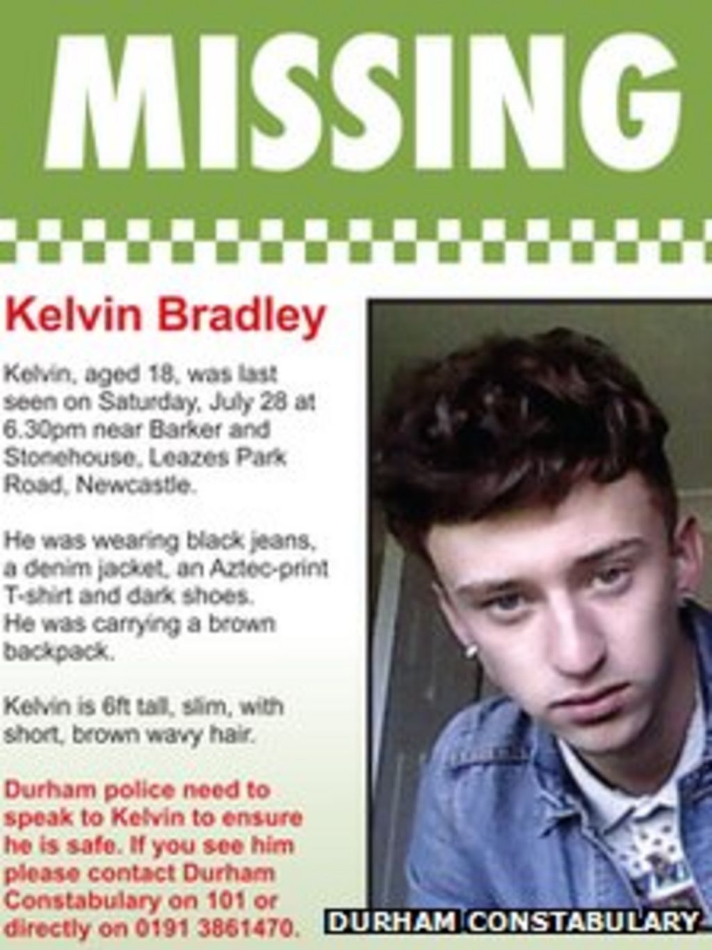 Police put up posters in search for missing teenager BBC News