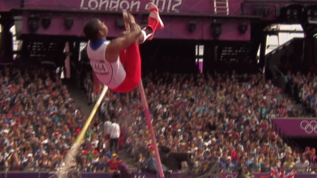 London 2012 Pole vaulter's pole snaps! BBC Newsround