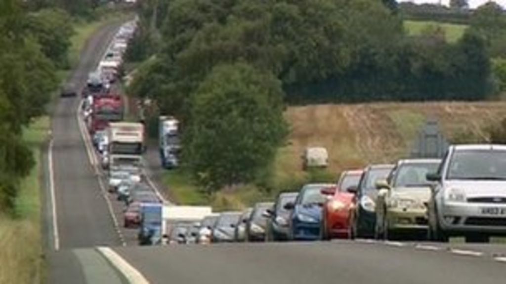 Traffic Congestion At M6 Motorway Junction With The M54 Stock Photo