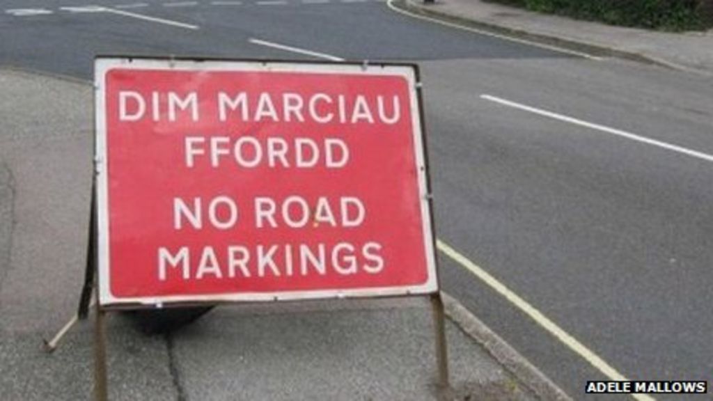 Welsh road sign for Hampshire village of Purbrook BBC News