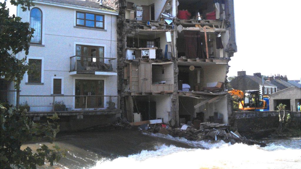 Side of Egremont house falls into River Ehen BBC News