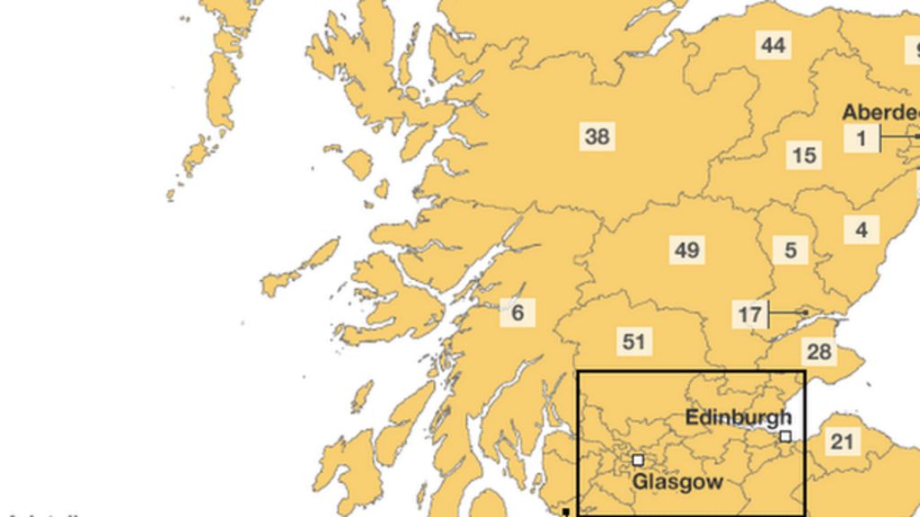 Map New proposals for Scottish constituencies for Westminster BBC News