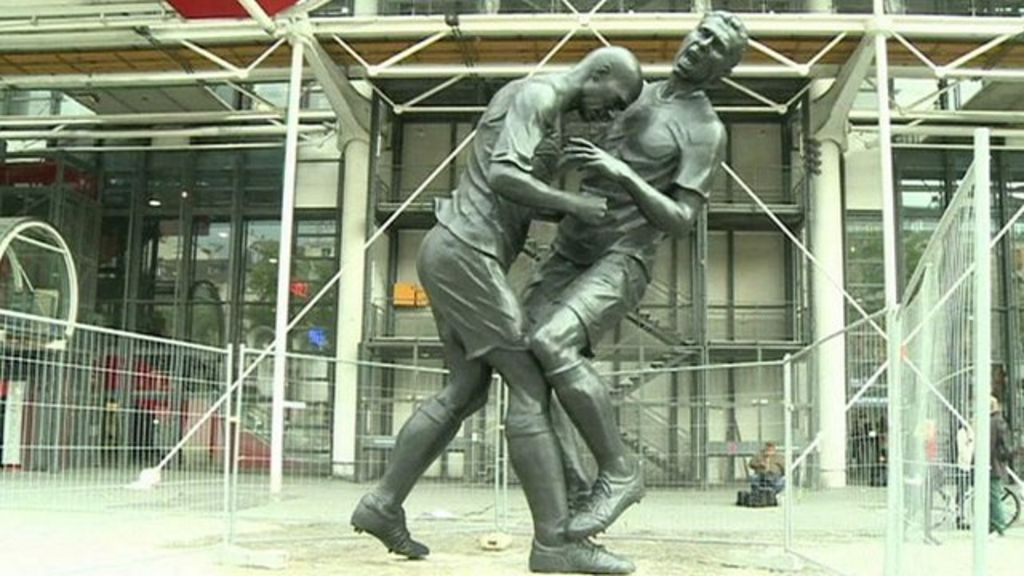 Zidane's head-butt cast in bronze on display in Paris ...