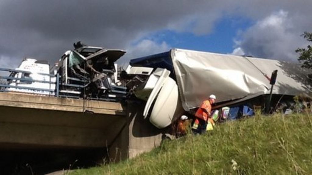 Lorry Driver Falls From Cab After Crash At Tees Flyover Bbc News