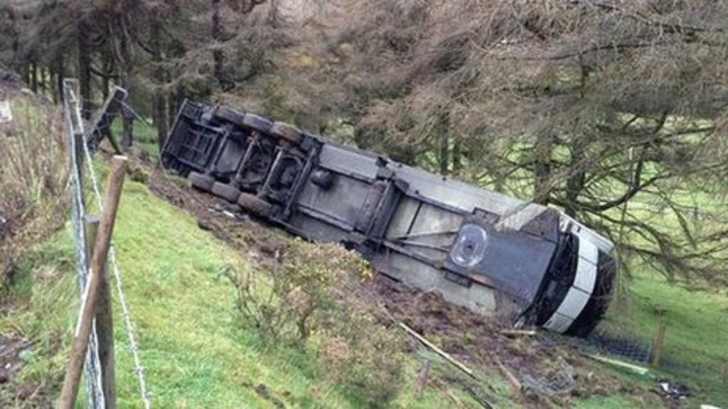 A44 Near Aberystwyth: Lorry Recovered After Crash - BBC News