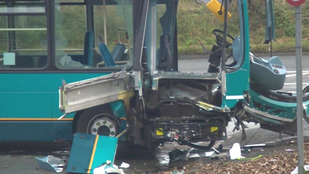 Bus and car crash in Wakefield leaves 15 people injured BBC News