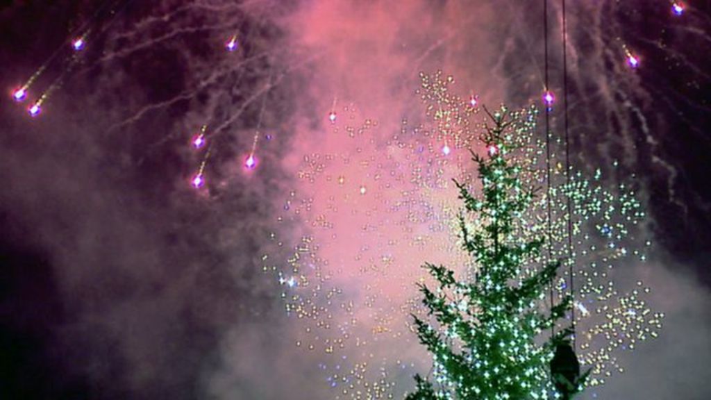 Aerial show as Christmas lights switched on in Edinburgh BBC News