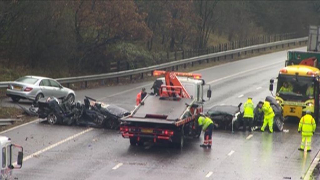 Man Arrested After M1 Crash Leaves Two Dead Bbc News 