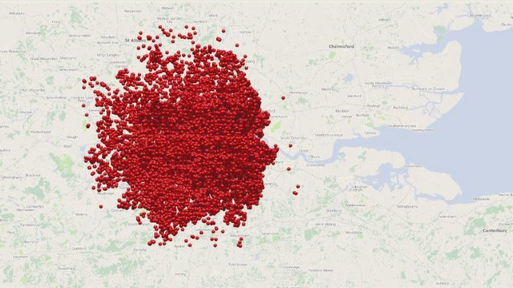 London Blitz Bomb Sight Interactive Map Created BBC News    64625082 64625081 