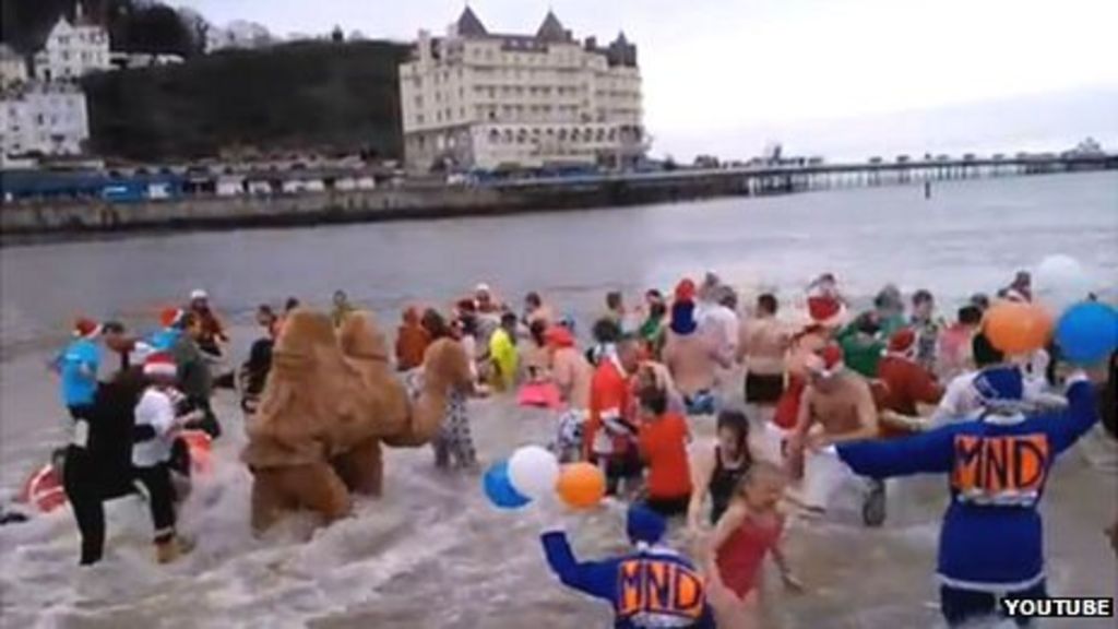 Skinny Dippers At Llandudno Charity Swim In Bad Taste Bbc News 