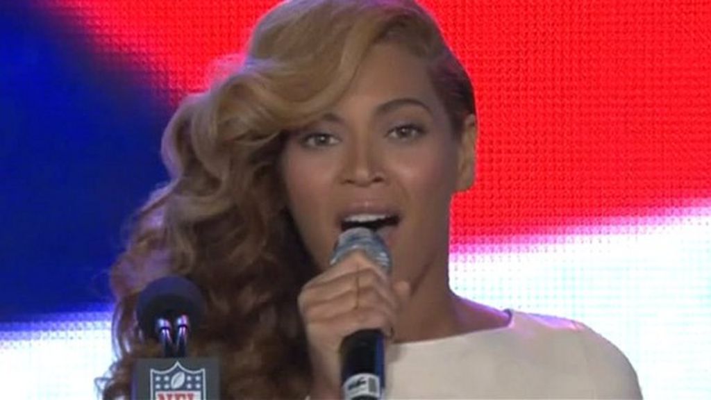 Hear Beyonce singing the anthem live at a press conference - BBC Newsround