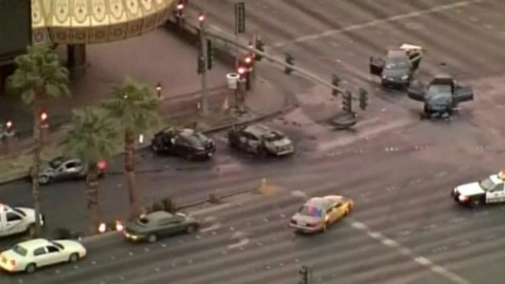 Las Vegas Strip shooting and crash leave three dead BBC News
