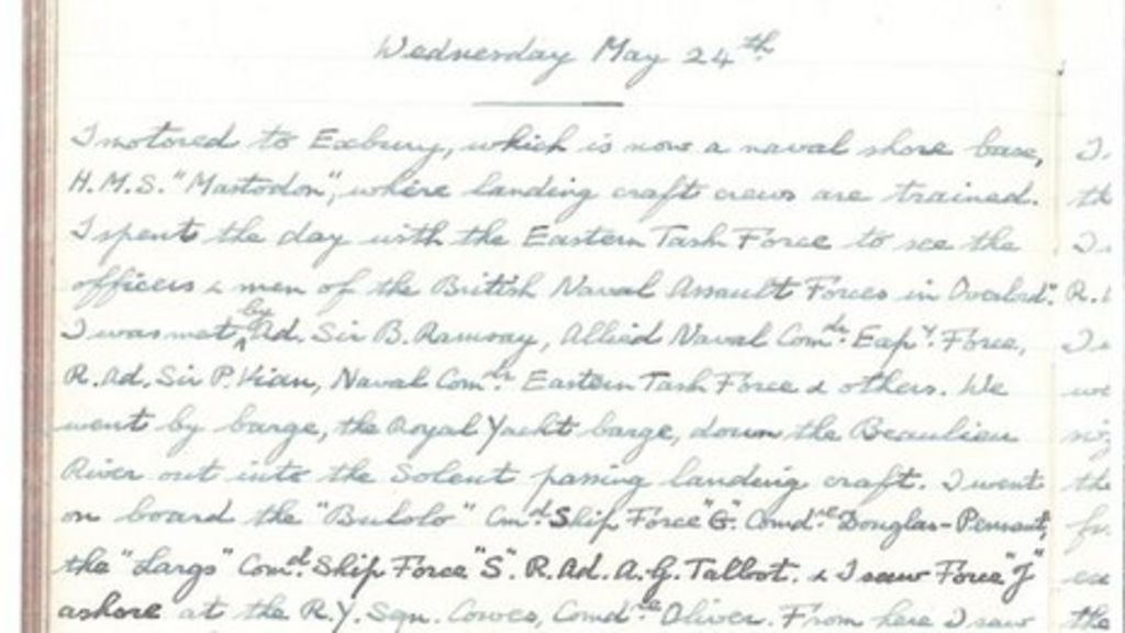 King's secret New Forest DDay visit diary note on show BBC News