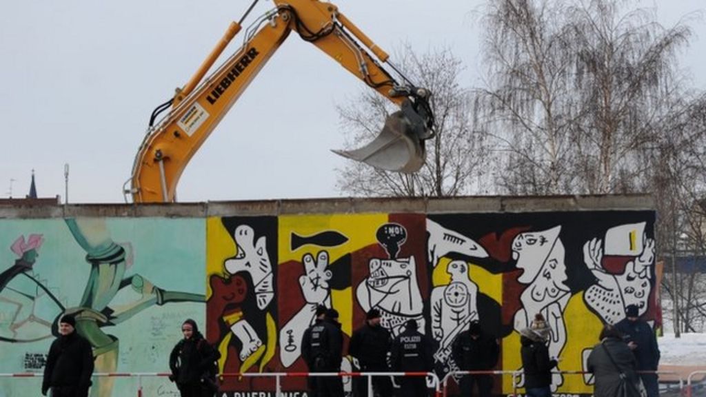 Historic Berlin Wall section removed amid protests BBC News