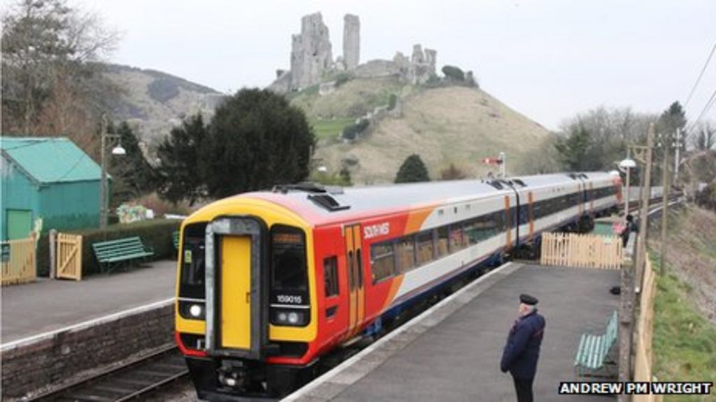 SouthWest Trains train at Corfe Castle