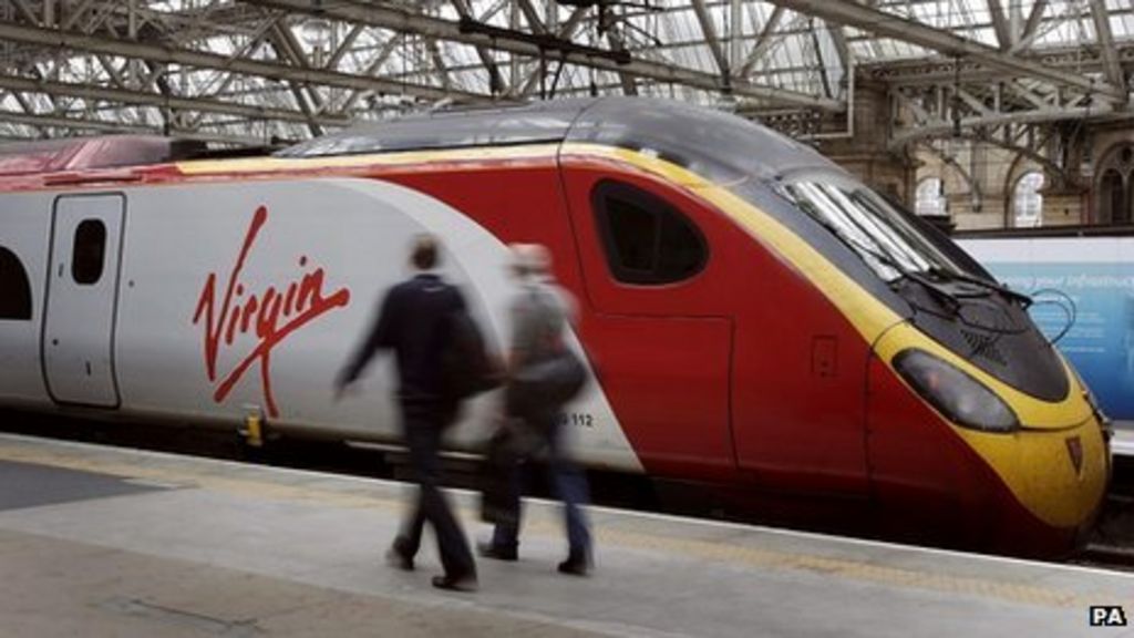 Virgin train arriving at Euston