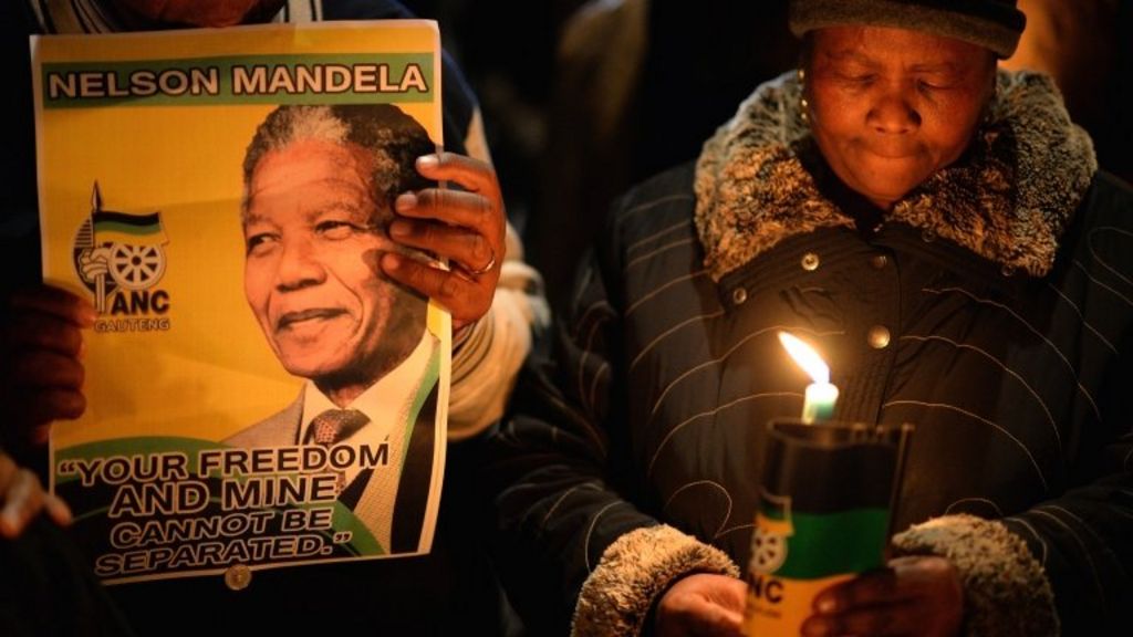 Prayer vigil for Nelson Mandela after condition improves - BBC News