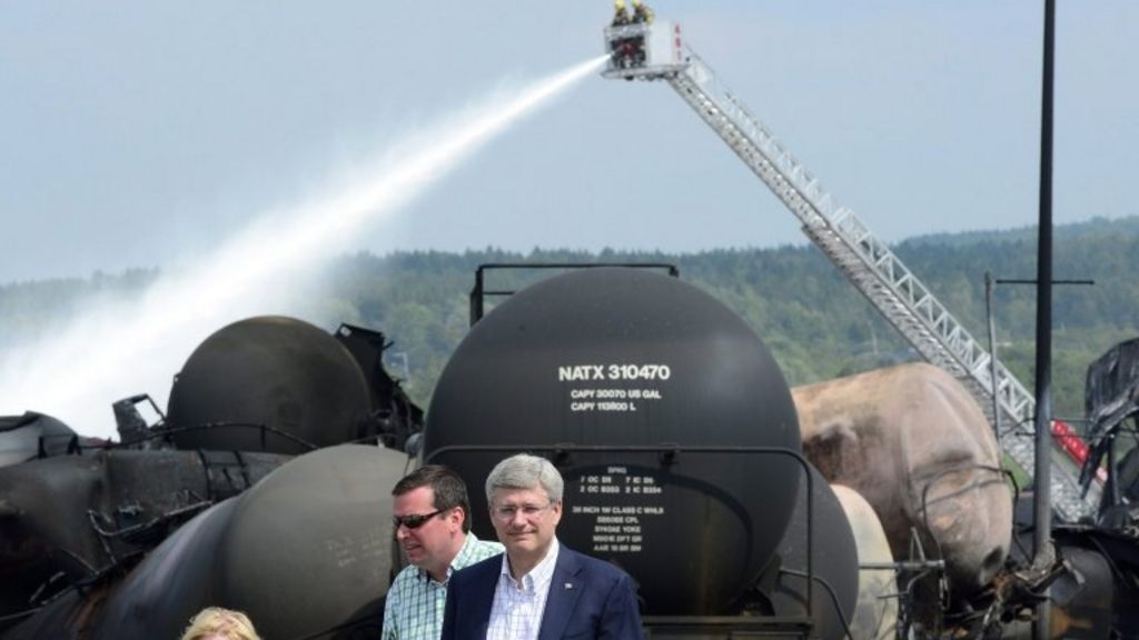 LacMegantic train blast PM Harper visits 'war zone' BBC News