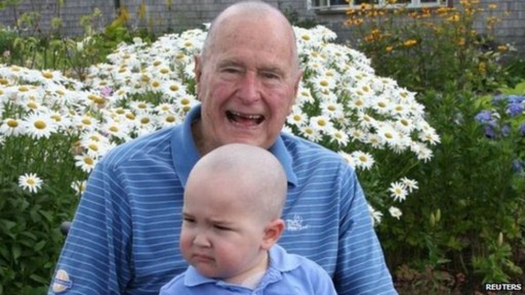 Ex US President Bush Goes Bald To Support Leukaemia Boy BBC News