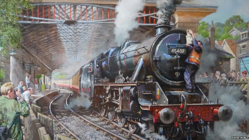 In Pictures: David Noble's railway paintings go on show - BBC News