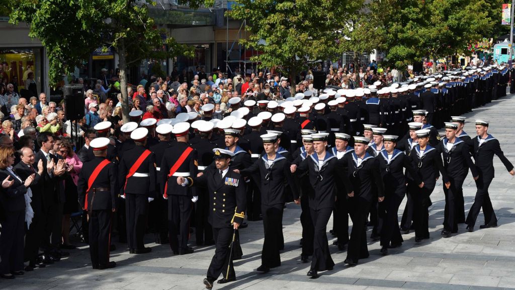 Parade marks 50 years of Royal Navy freedom in Plymouth BBC News