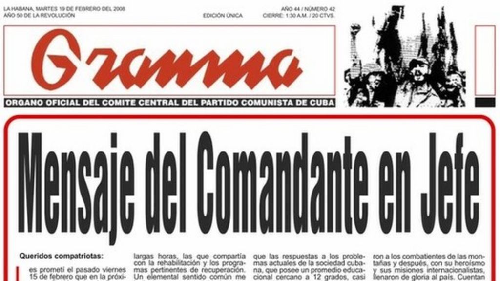 Cuban Communist Party appoints new editor for Granma - BBC News